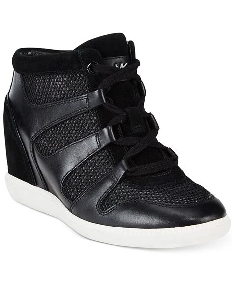 michael kors high top sneakers women's|michael kors black wedge sneakers.